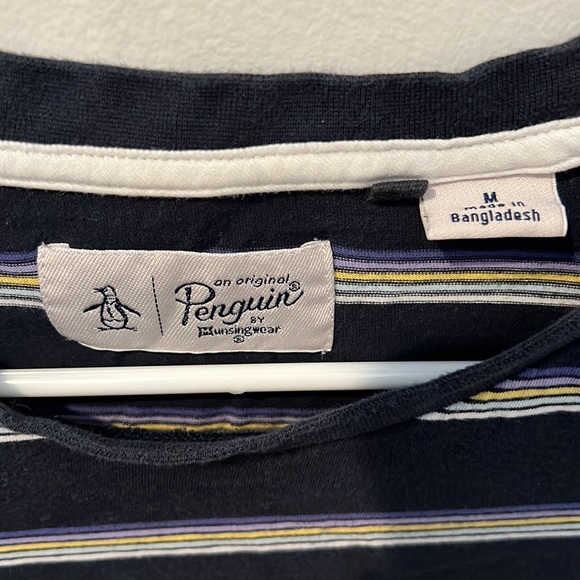 Original Penguin navy blue striped shirt - Picture 3 of 4